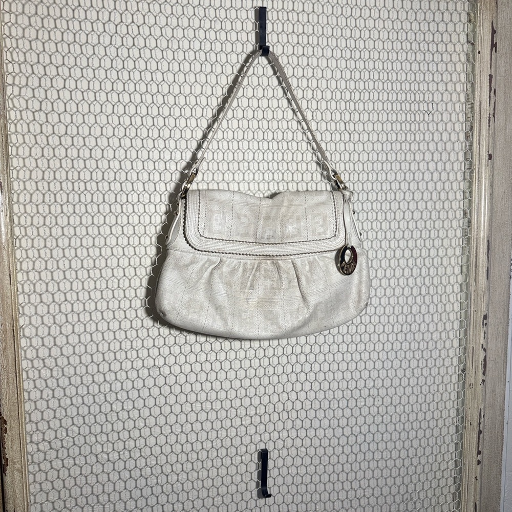 Fendi white baguette Shoulder Bag